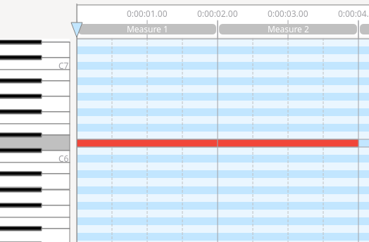 MIDI file with two seperate notes