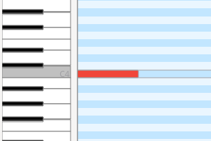 Screenshot of C4 note in MidiEditor