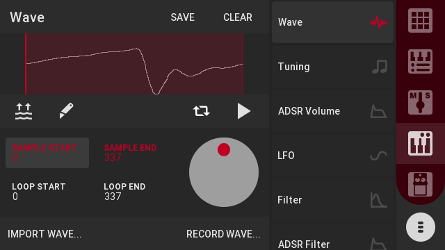 Sputter’s new file menu