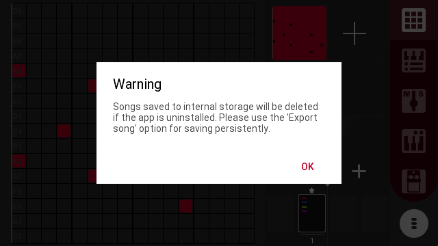 Save warning dialog