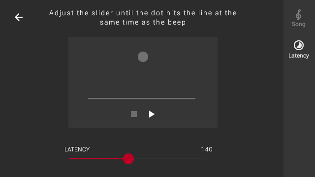 Latency control panel mockup