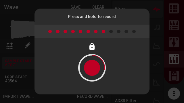 Sputter recording interface