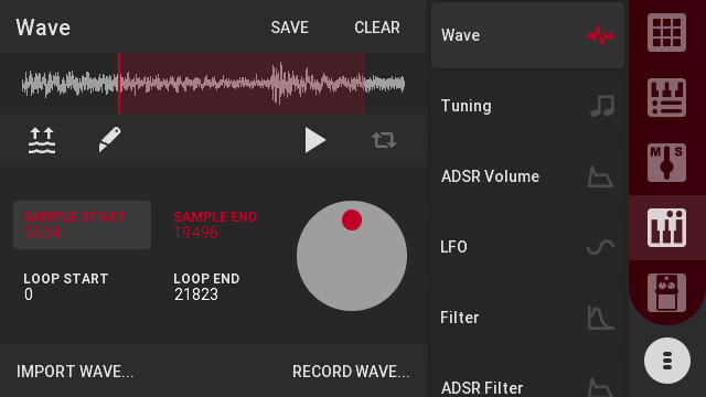 Redesigned wave editor
